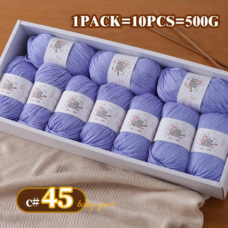 Soft Cashmere Yarn Set 500G 10 Skeins For Knitting
