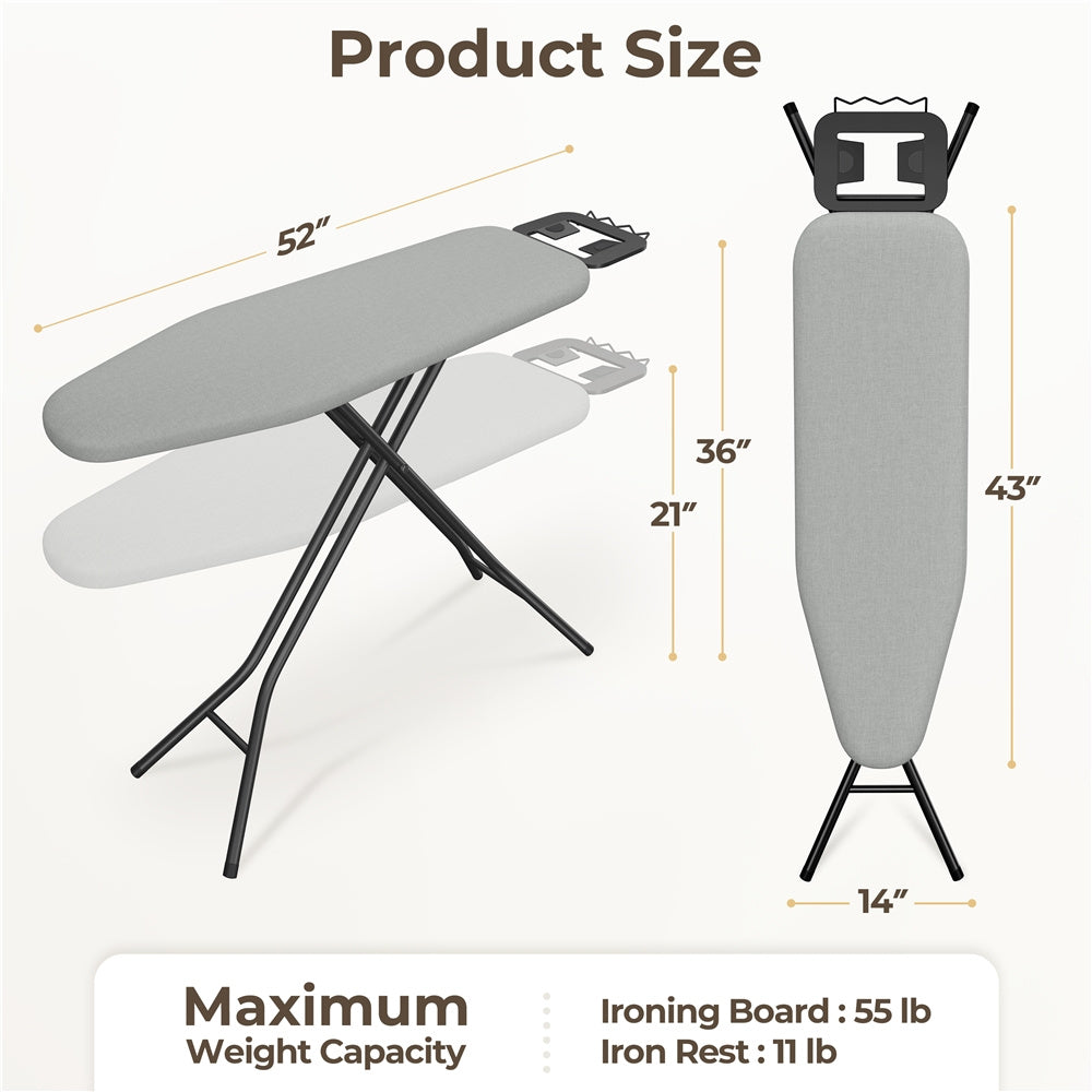 Costoffs Adjustable Foldable Ironing Board With Thick 4 Layer Pad
