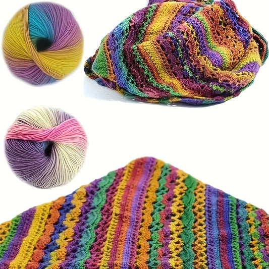 Australian Wool Self Striping Tie Dye Yarn for DIY Shawls