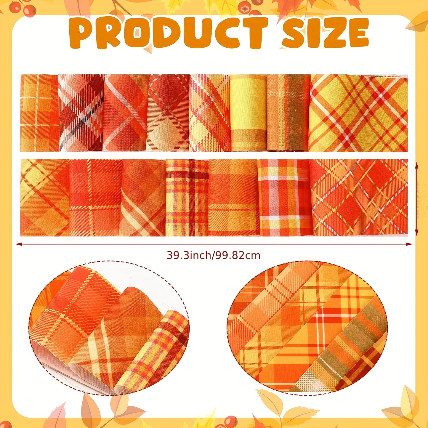 OUTUS Autumn Plaid Fabric Patchwork Roll 40pcs DIY Value