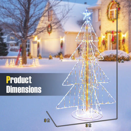 Costway Animated Christmas Tree Pre Lit Lighted Cone