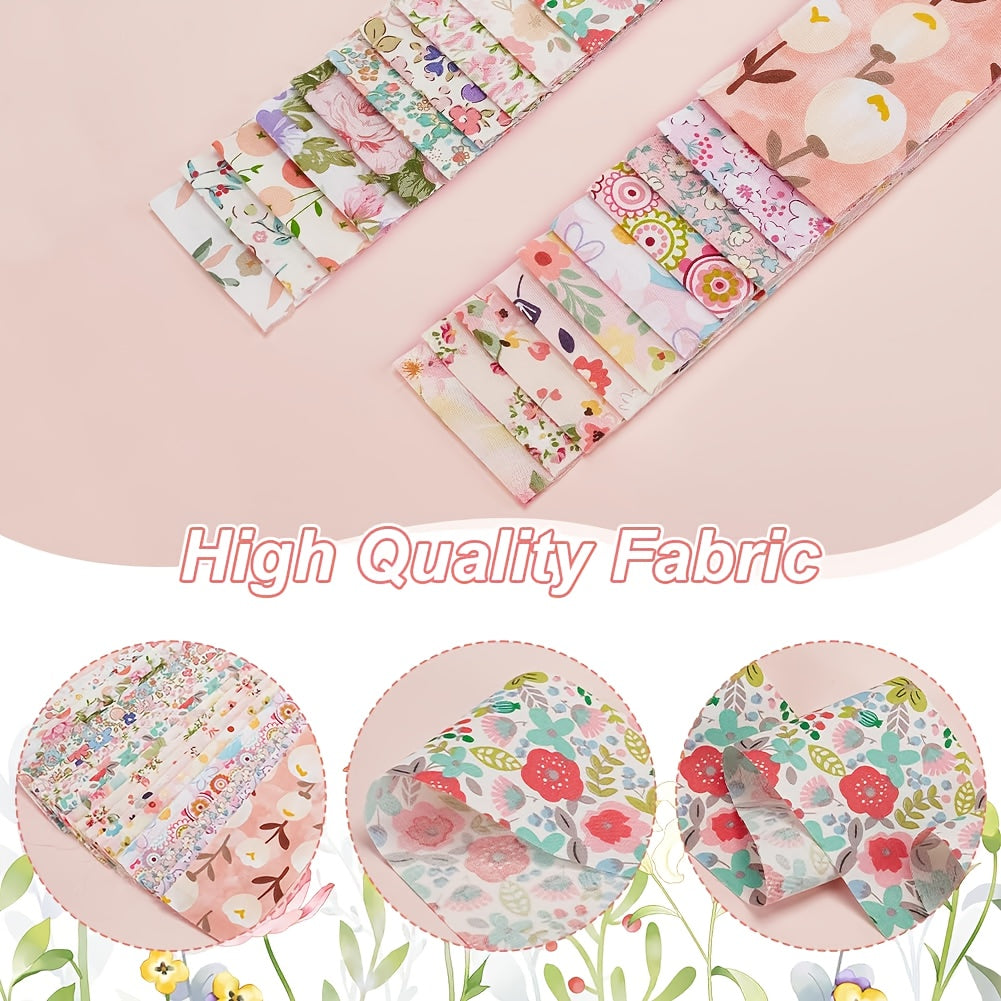 Cotton Jelly Roll Quilting Strips Flower Pattern 40Pcs