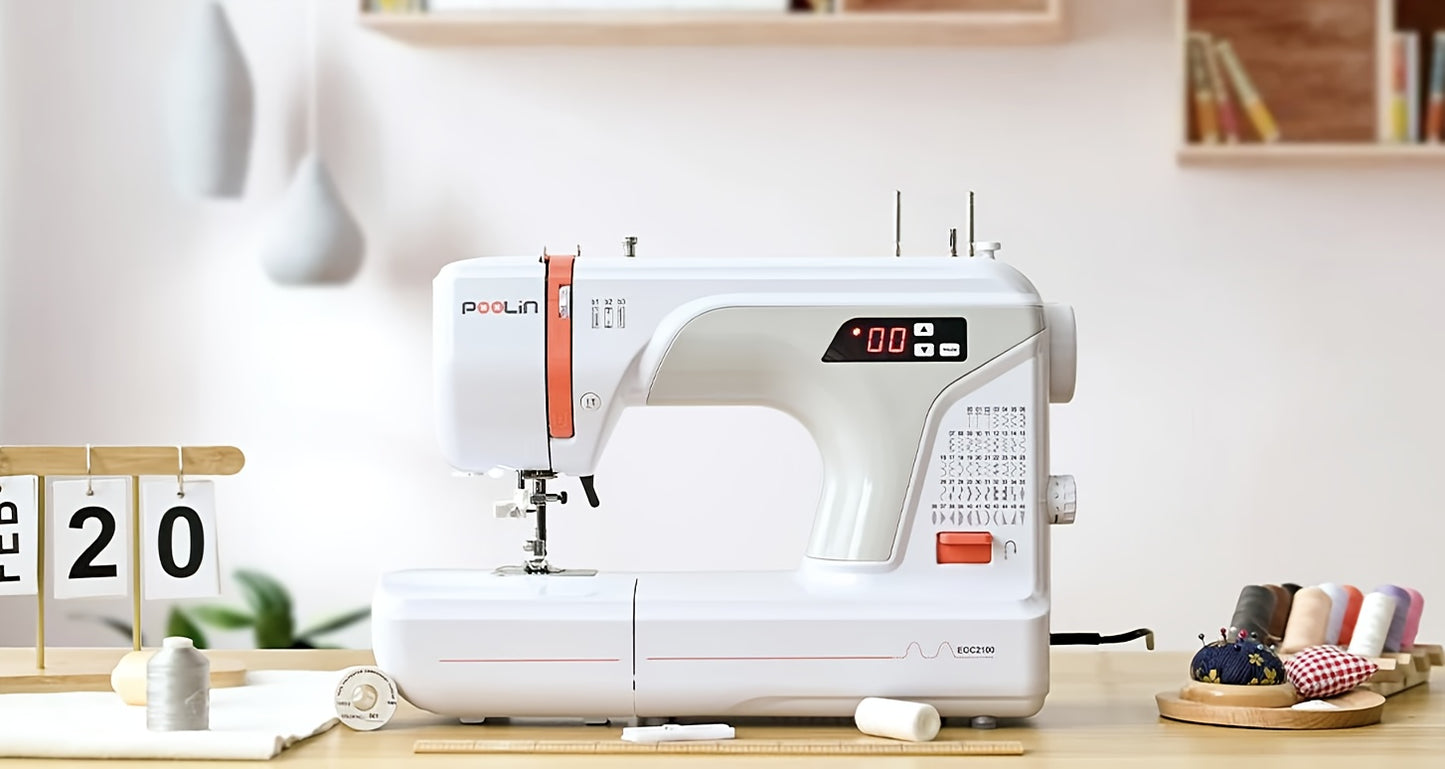 Poolin EOC2100 Self Threading Computerized Sewing Machine With 107 Stitches