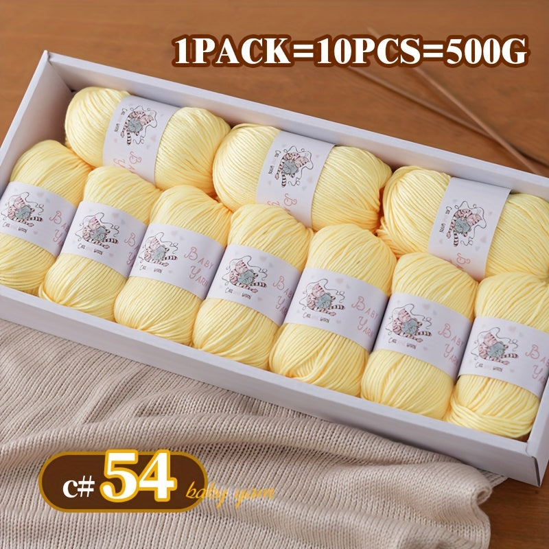 Soft Cashmere Yarn Set 500G 10 Skeins For Knitting