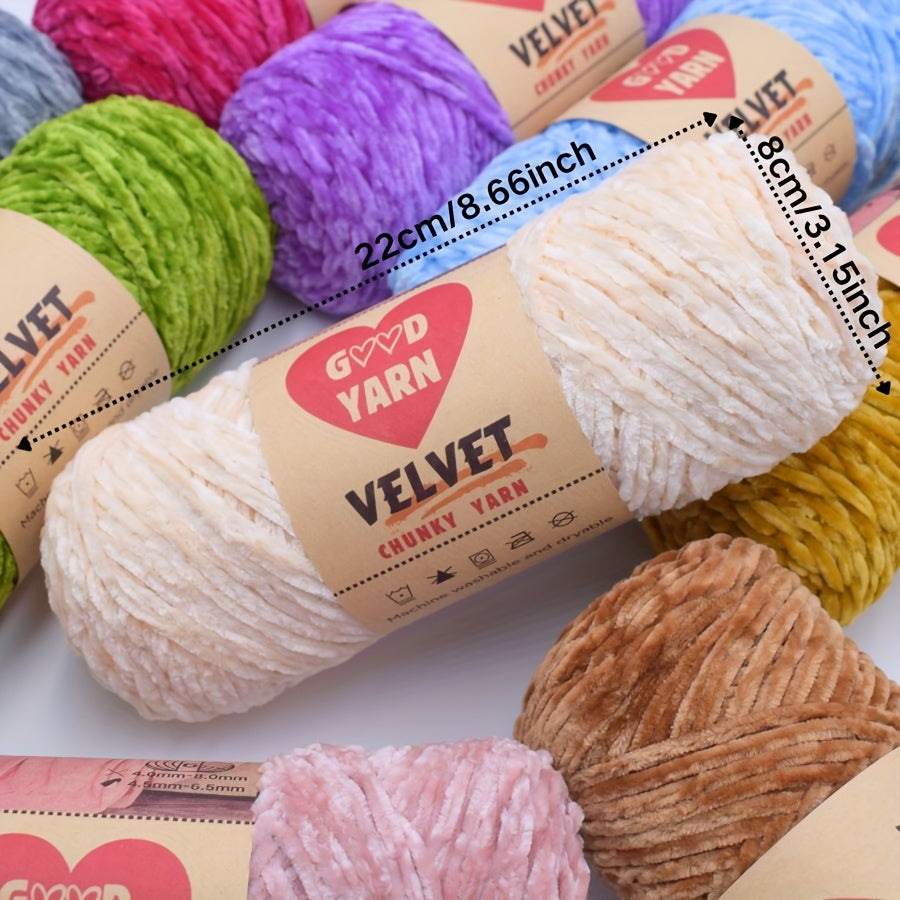 Chenille Velvet Yarn For Crochet And Knitting Projects Polyester