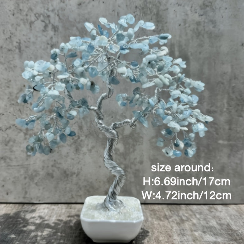 Handmade Crystal Tree of Life Bonsai Figurine for Home Decor