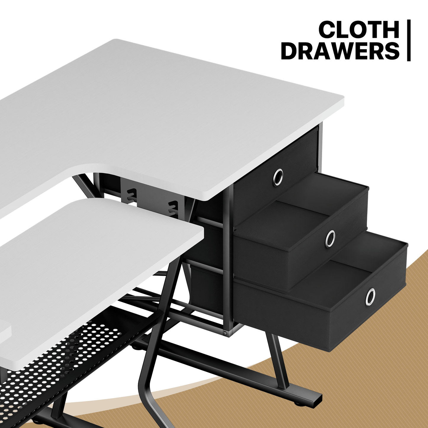 Monibloom Sewing Table With Adjustable Shelf And Cutting
