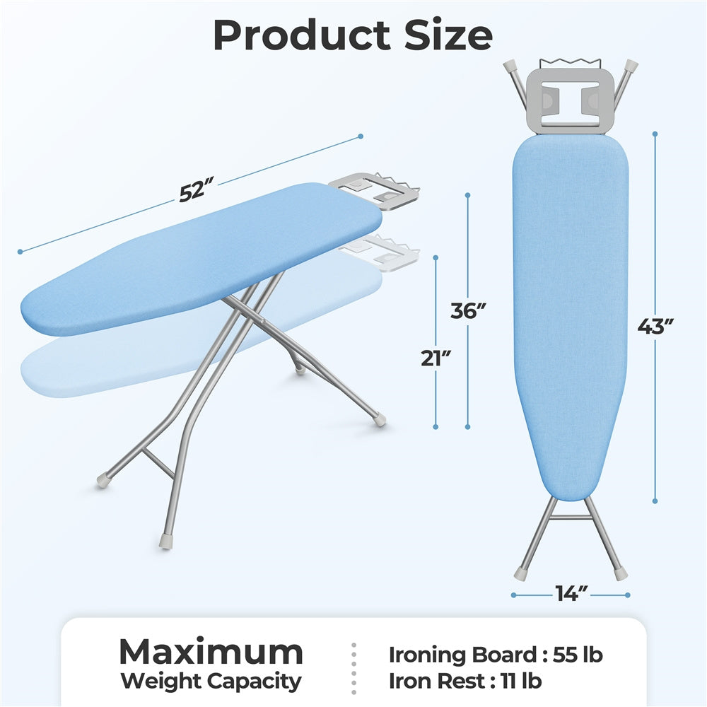 Costoffs Adjustable Foldable Ironing Board With Thick 4 Layer Pad