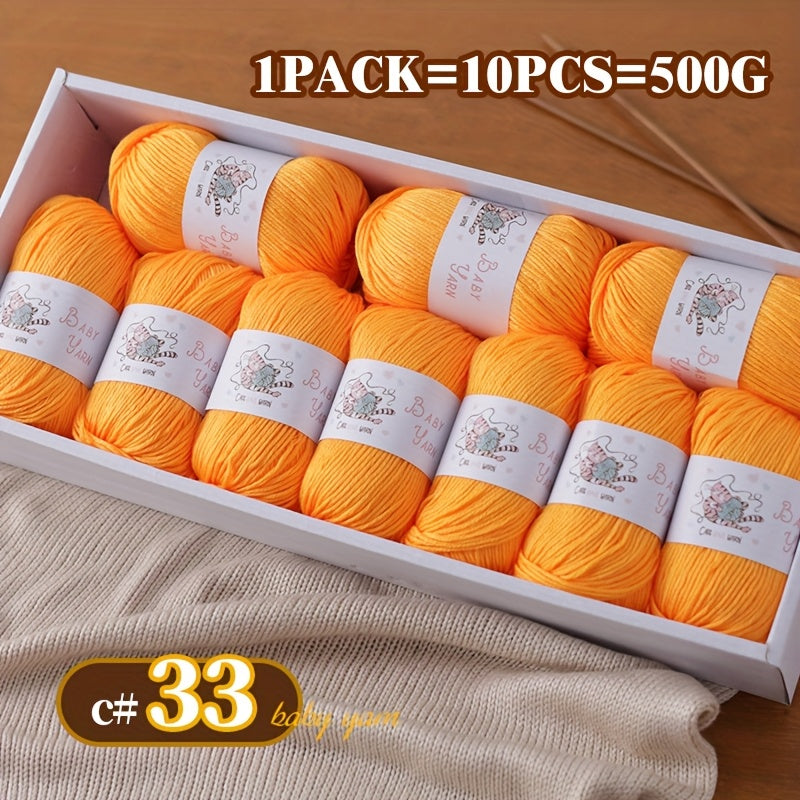 Soft Cashmere Yarn Set 500G 10 Skeins For Knitting