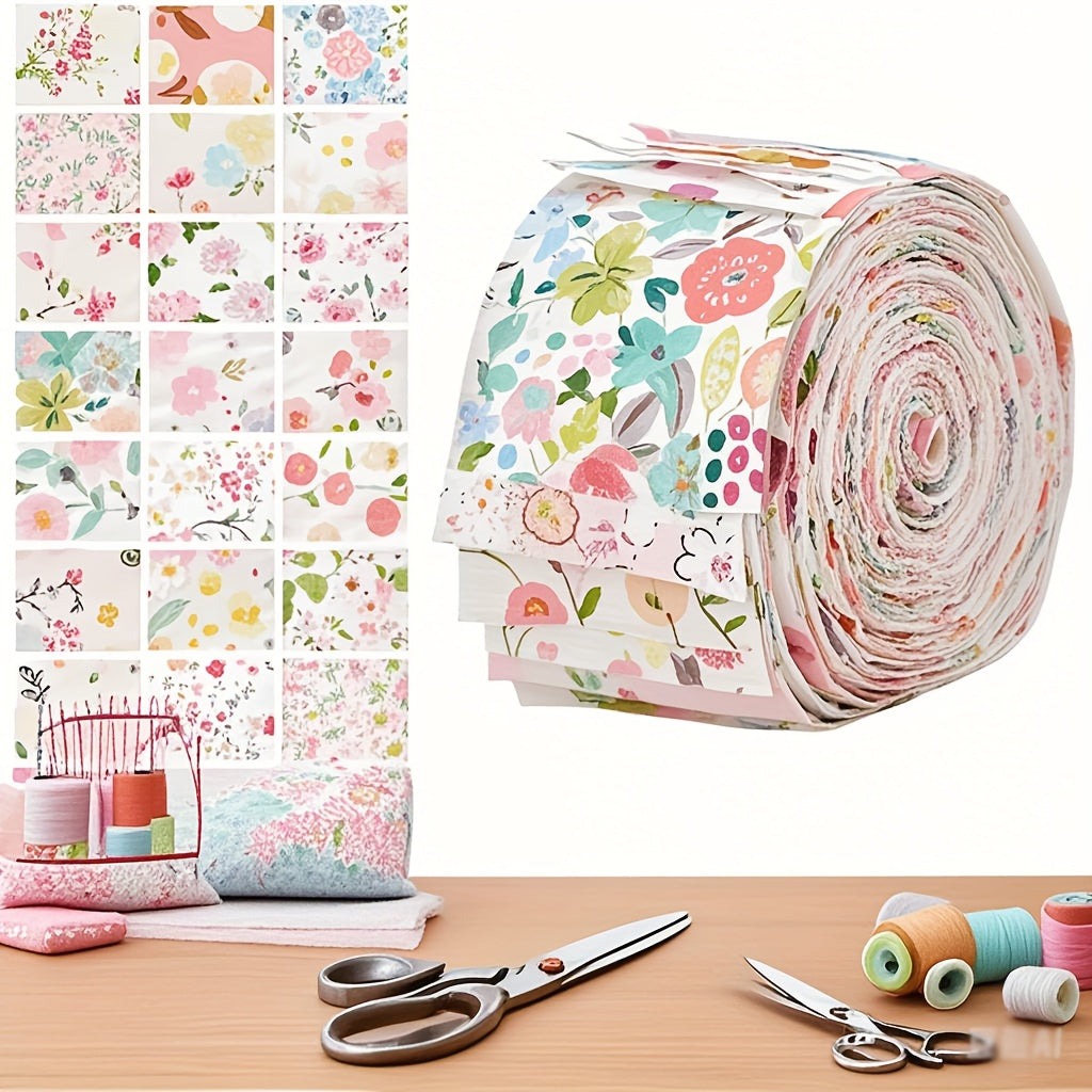 Cotton Jelly Roll Quilting Strips Flower Pattern 40Pcs