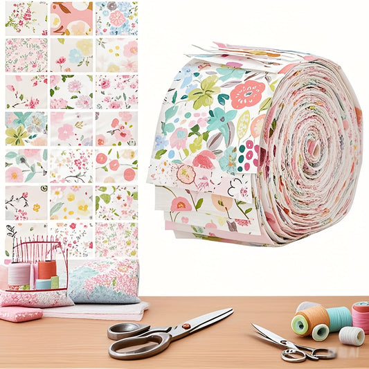 Cotton Jelly Roll Quilting Strips Flower Pattern 40Pcs