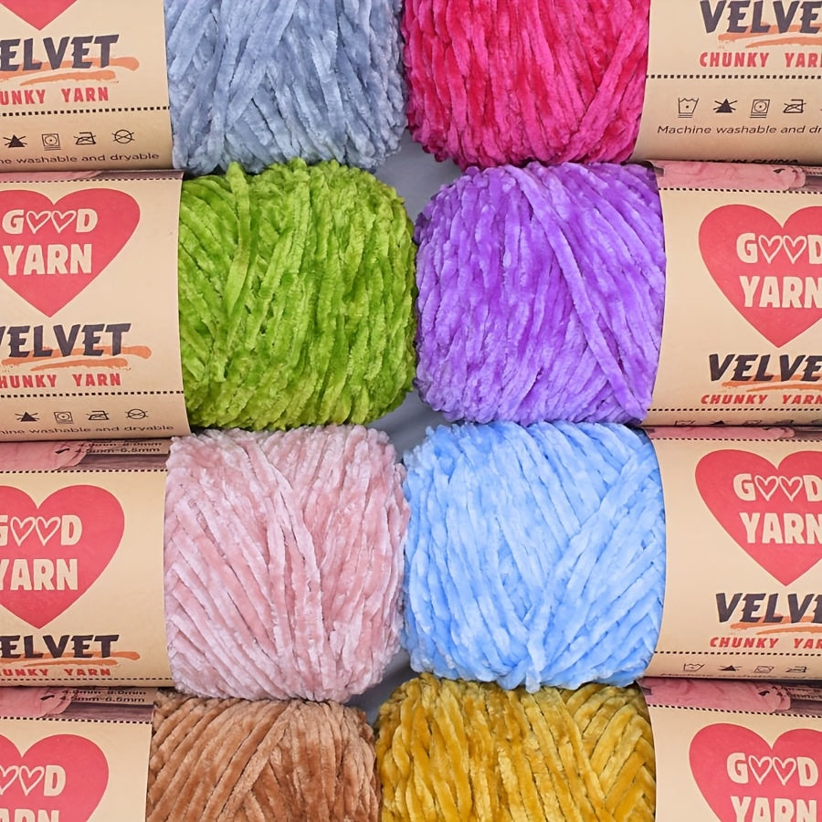 Chenille Velvet Yarn For Crochet And Knitting Projects Polyester