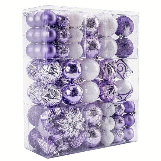 Box Of 100 Christmas Ball Ornaments Shatterproof Durable