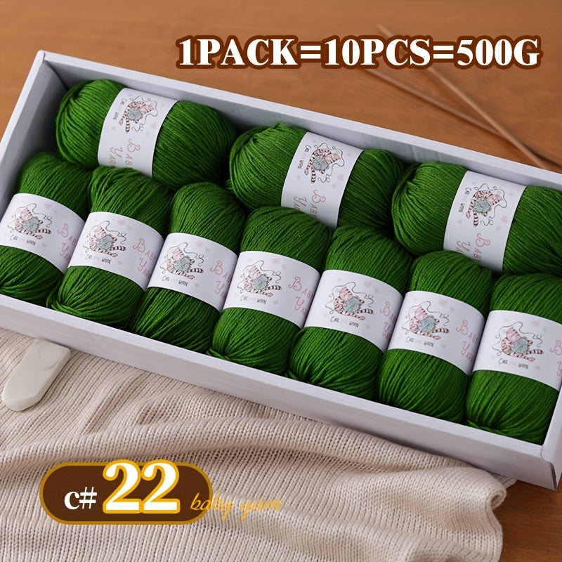 Soft Cashmere Yarn Set 500G 10 Skeins For Knitting