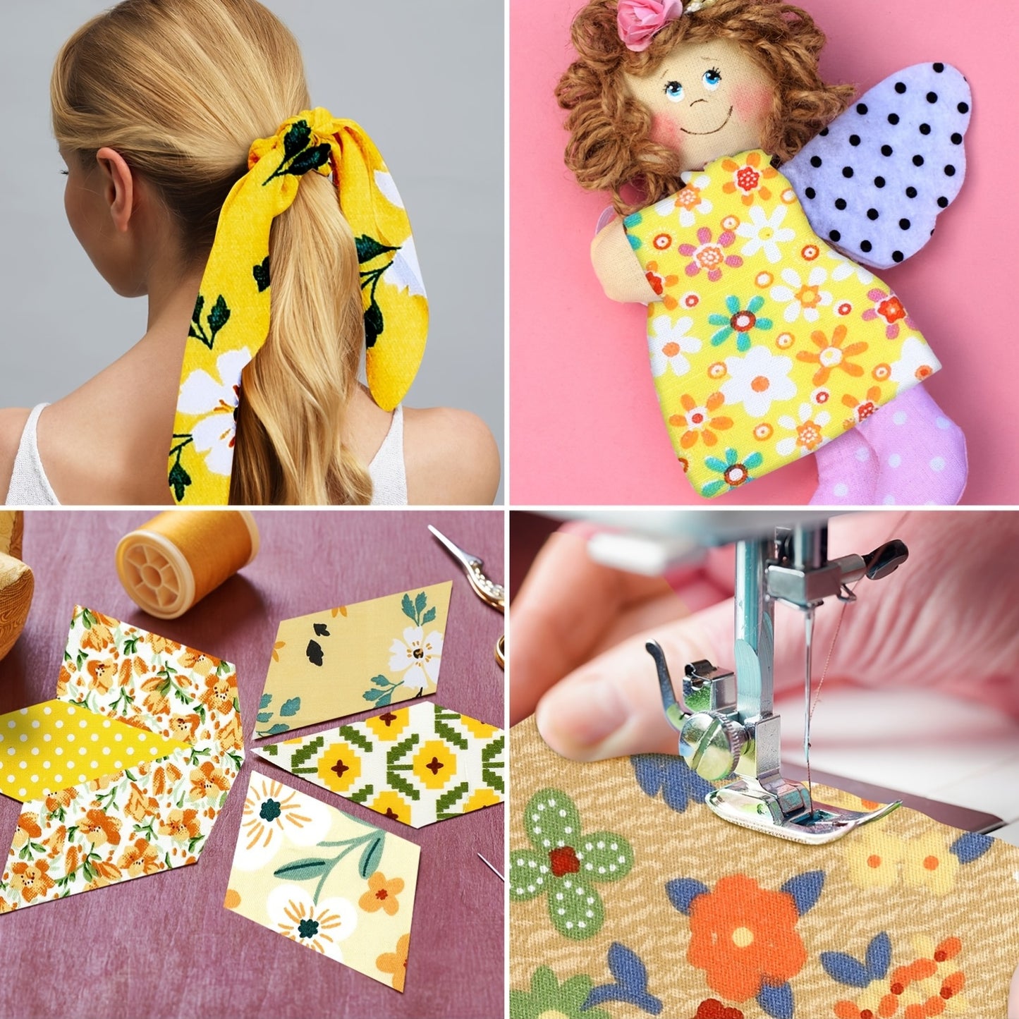 Outus Fabric Bundle Precut Squares Flower Print Quilting