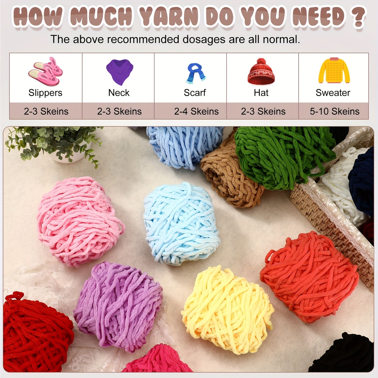 Chuangdi Chenille Yarn Thick Plush Polyester Acrylic Blend