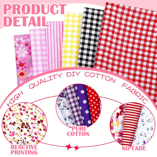 Cotton Fabric Bundle For Quilting Patchwork Floral Prints
