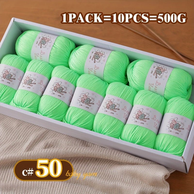 Soft Cashmere Yarn Set 500G 10 Skeins For Knitting
