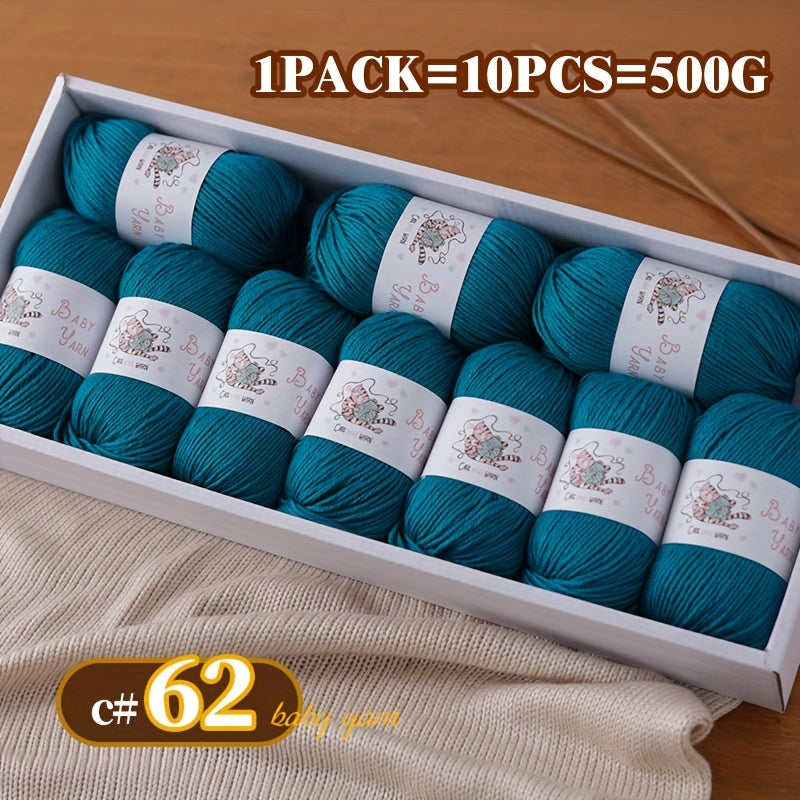 Soft Cashmere Yarn Set 500G 10 Skeins For Knitting