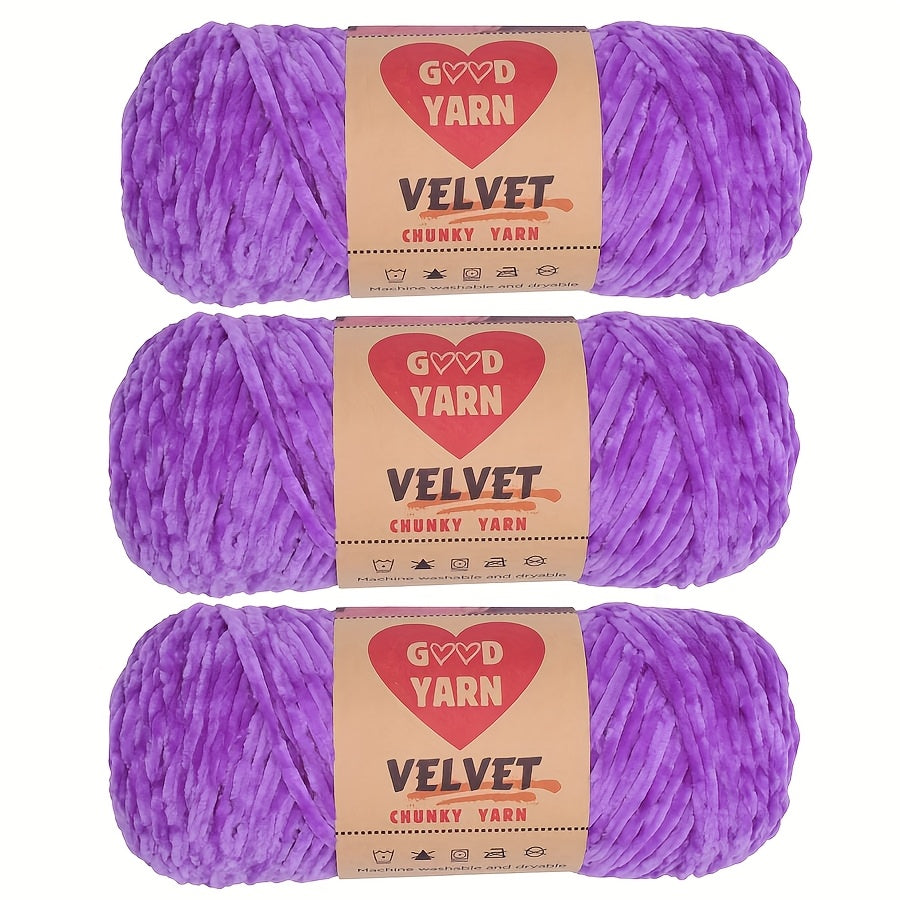 Chenille Velvet Yarn For Crochet And Knitting Projects Polyester