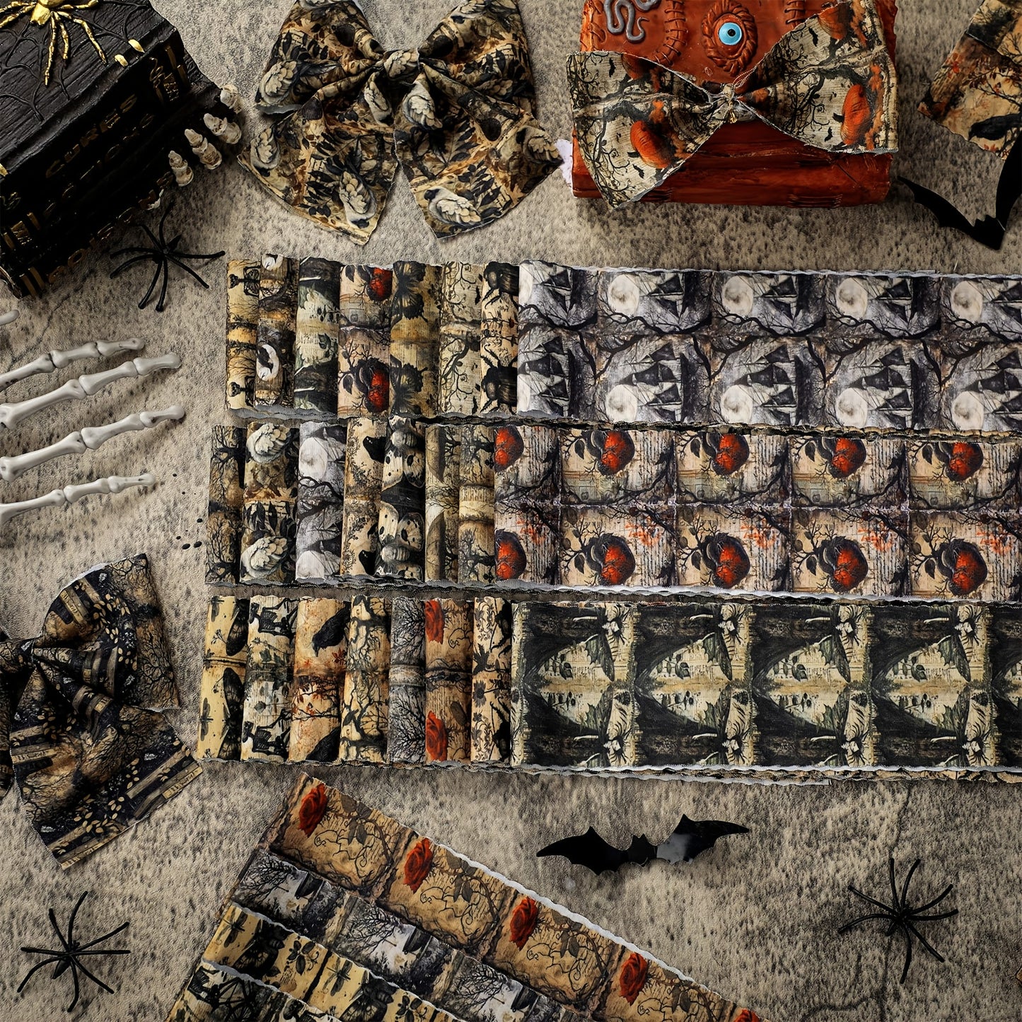 Outus Vintage Halloween Skeleton Patchwork Precuts 100pcs