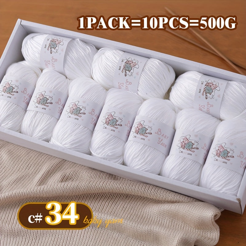 Soft Cashmere Yarn Set 500G 10 Skeins For Knitting