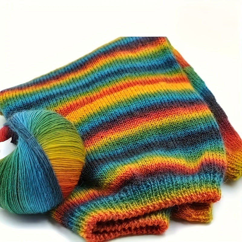 Australian Wool Self Striping Tie Dye Yarn for DIY Shawls