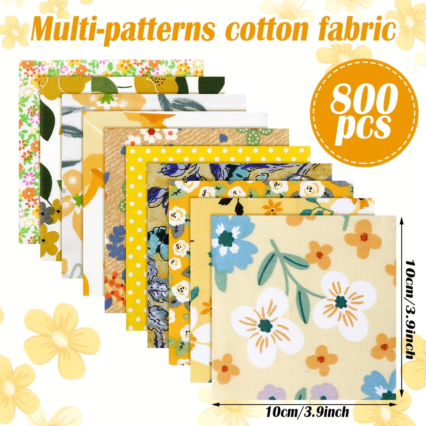 Outus Fabric Bundle Precut Squares Flower Print Quilting