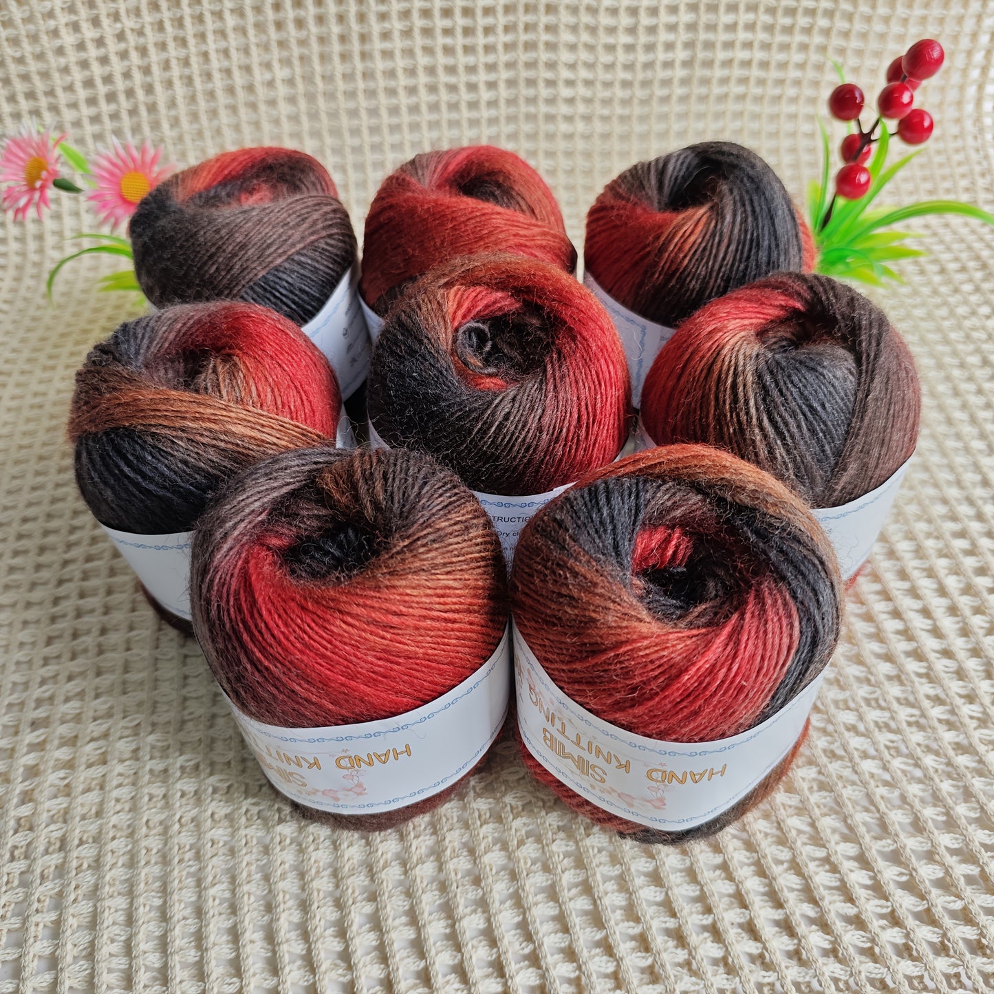 Australian Wool Self Striping Tie Dye Yarn for DIY Shawls
