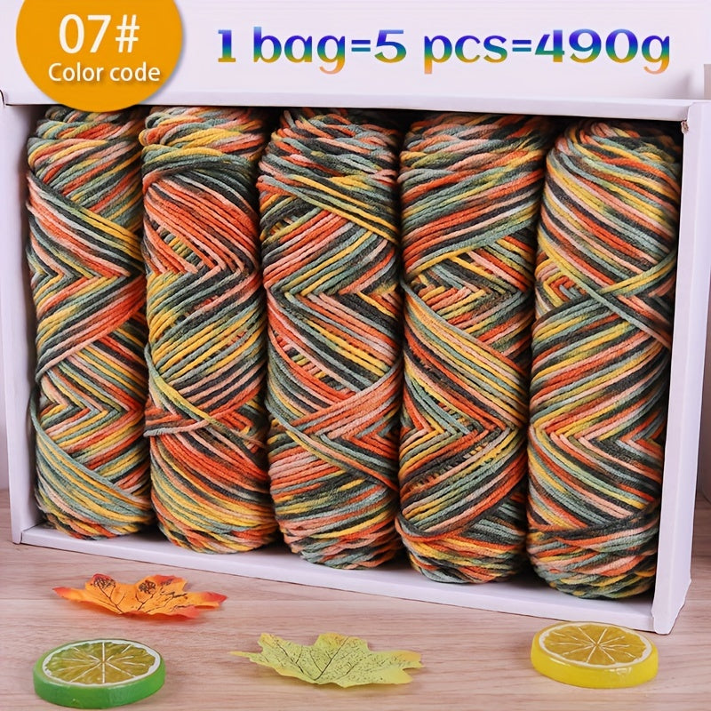 Jiuweidiaowang Multicolor Gradient Yarn Balls Craft Kit