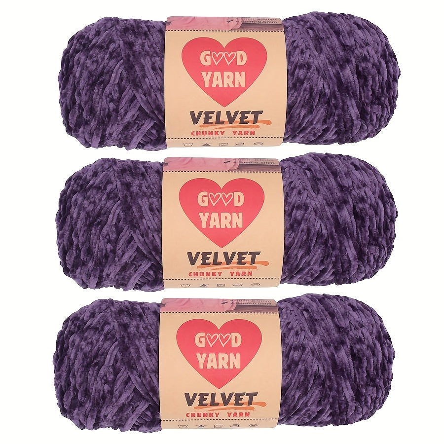 Chenille Velvet Yarn For Crochet And Knitting Projects Polyester