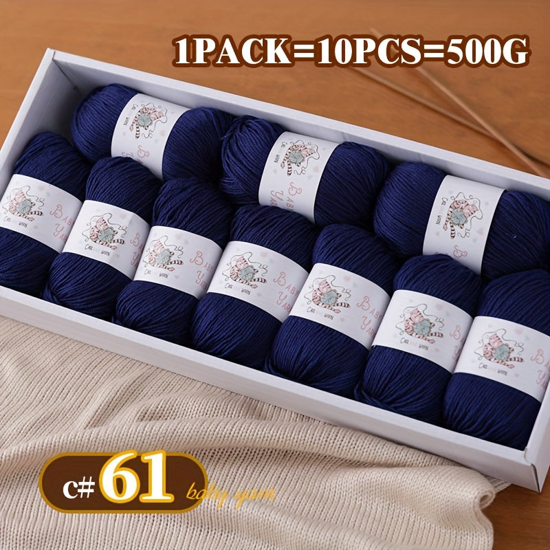 Soft Cashmere Yarn Set 500G 10 Skeins For Knitting