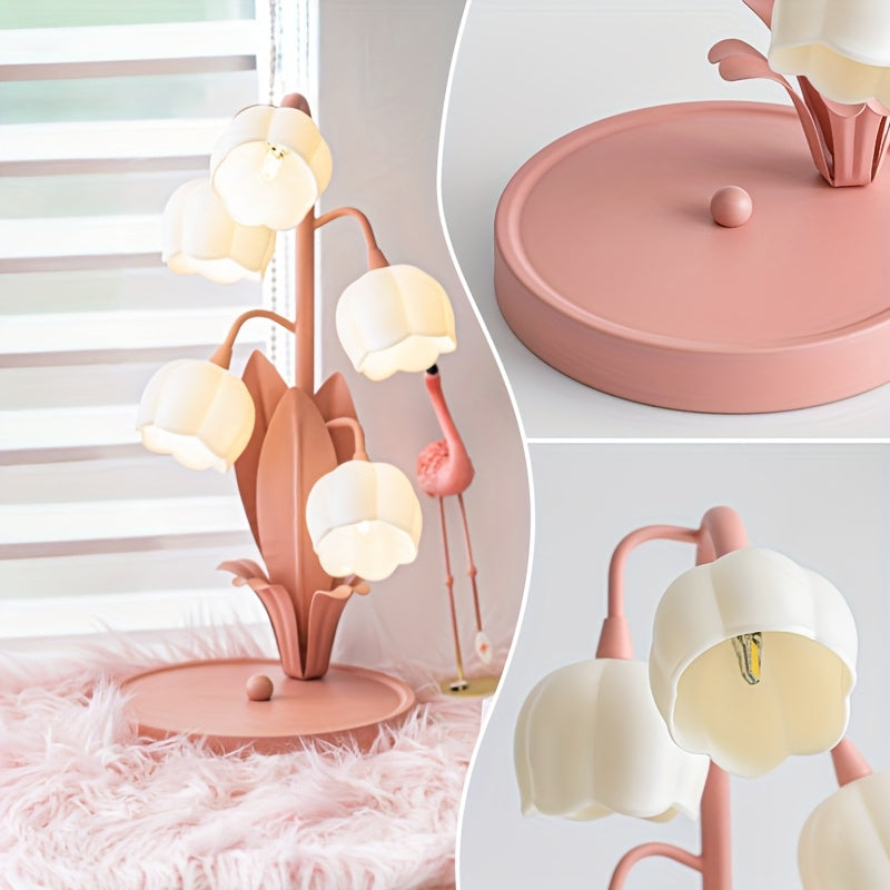 INSART Five Bell Orchid Table Lamp For Home Decor Lighting