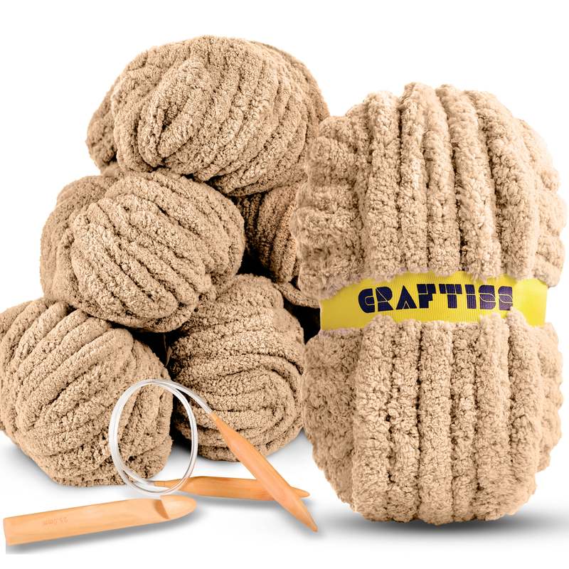 Craftiss Chenille Yarn for Crocheting and Knitting Projects