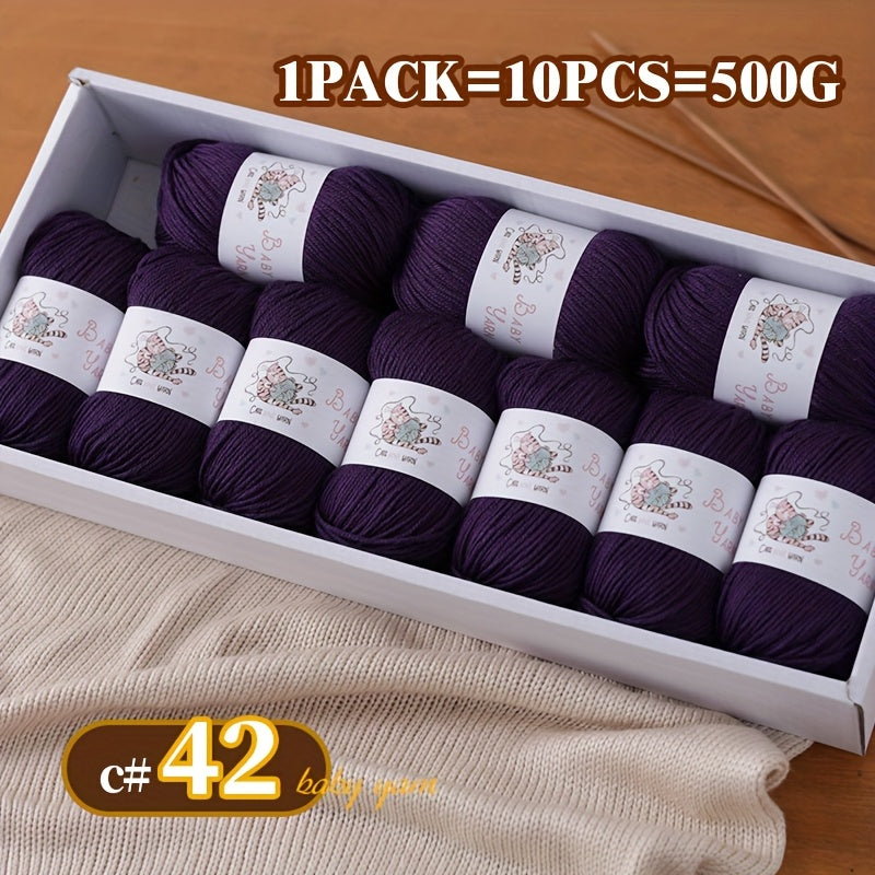 Soft Cashmere Yarn Set 500G 10 Skeins For Knitting