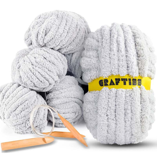 Craftiss Chenille Yarn for Crocheting and Knitting Projects