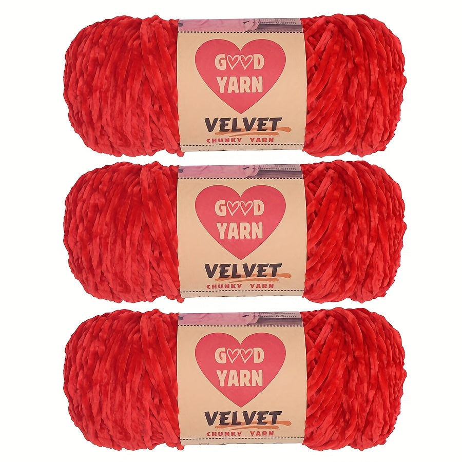 Chenille Velvet Yarn For Crochet And Knitting Projects Polyester