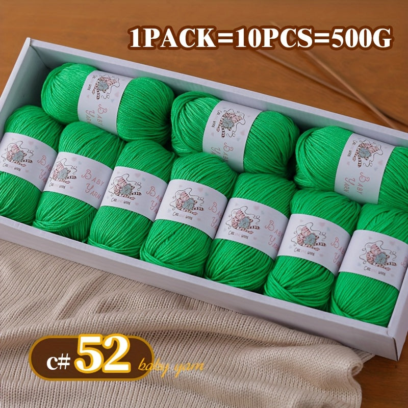 Soft Cashmere Yarn Set 500G 10 Skeins For Knitting