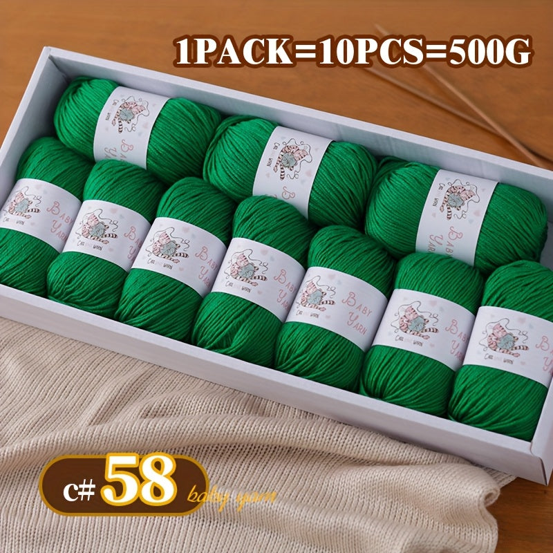 Soft Cashmere Yarn Set 500G 10 Skeins For Knitting