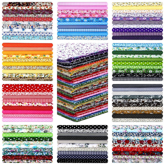 PATELAI Floral Fabric Squares Patchwork Bundles DIY Crafts