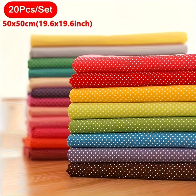 Vibrant Polka Dot Fabric Squares Bundle 20pc Random Mix