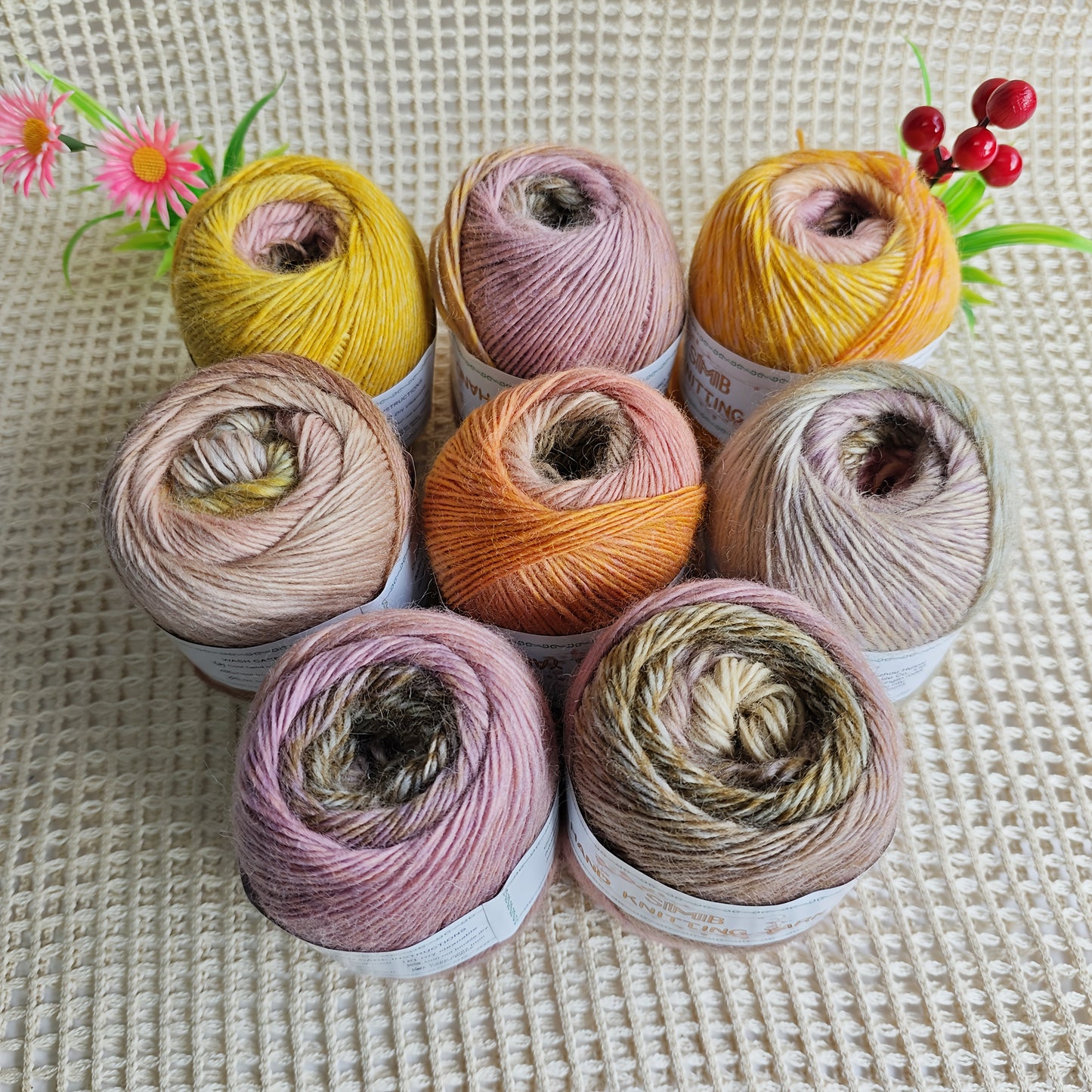Australian Wool Self Striping Tie Dye Yarn for DIY Shawls
