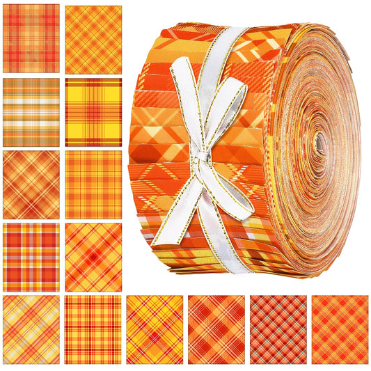 OUTUS Autumn Plaid Fabric Patchwork Roll 40pcs DIY Value