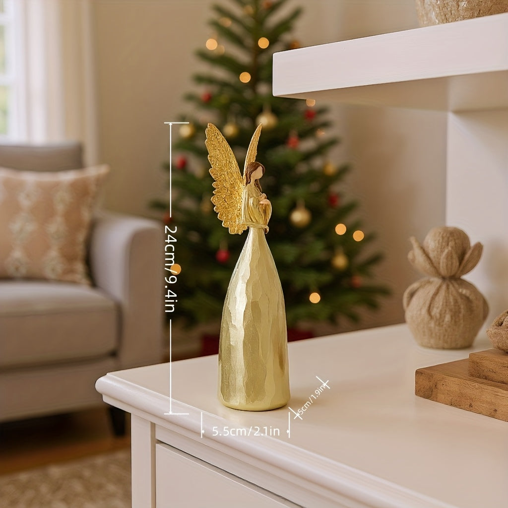 Golden Winged Angel Resin Figurine Nordic Style Home Decor
