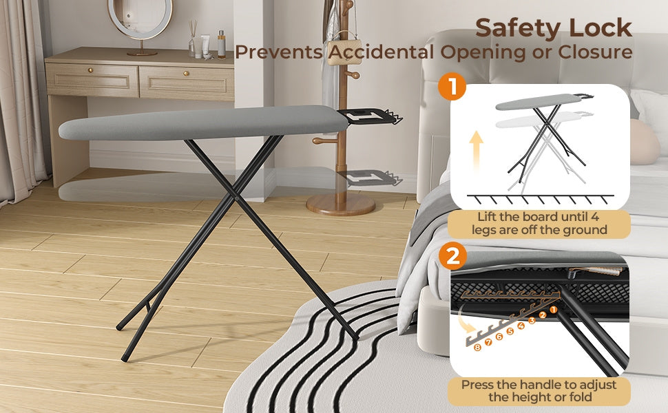 Costoffs Adjustable Foldable Ironing Board With Thick 4 Layer Pad