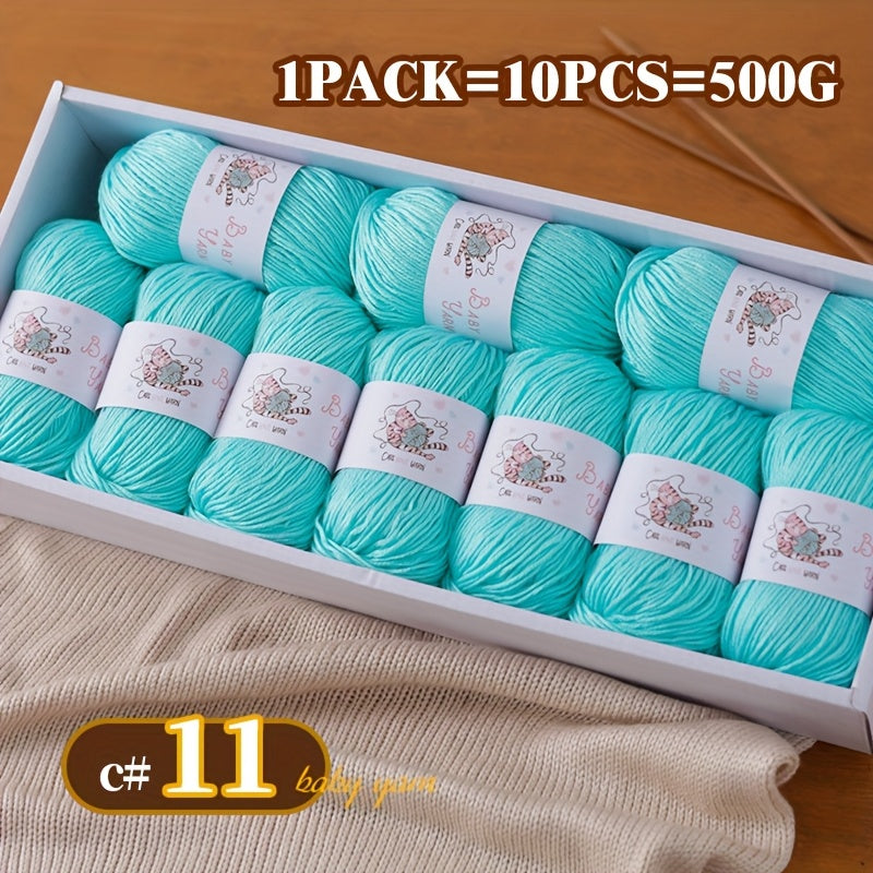 Soft Cashmere Yarn Set 500G 10 Skeins For Knitting