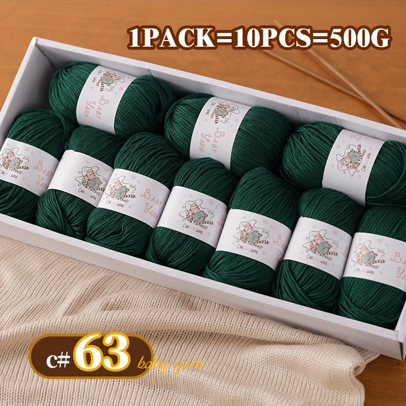 Soft Cashmere Yarn Set 500G 10 Skeins For Knitting
